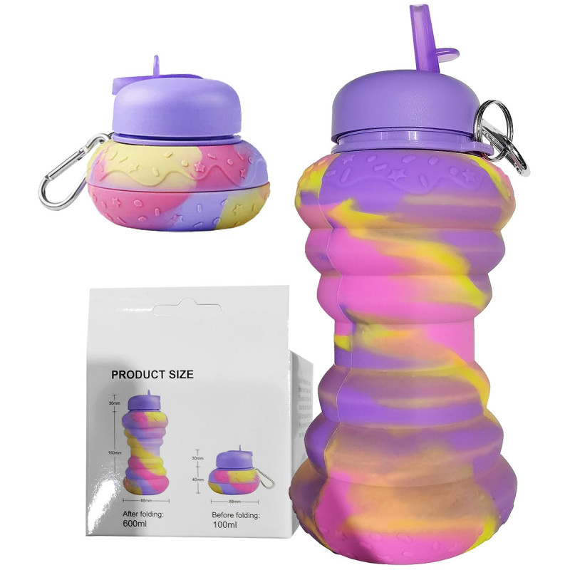 Παγούρι Σιλικόνης Πτυσσόμενο Πολύχρωμο 600ml